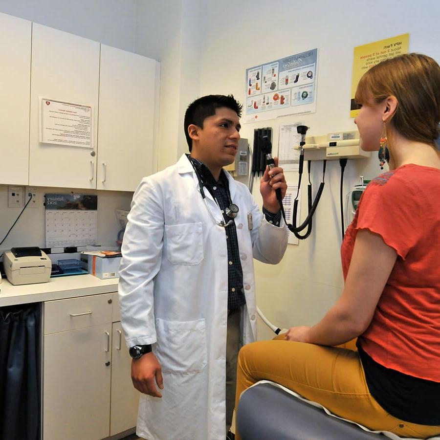 A student visits a doctor.